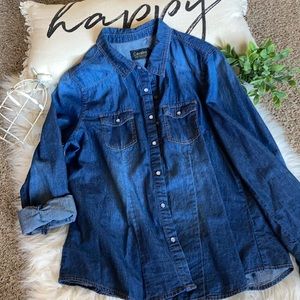 Dark chambray top